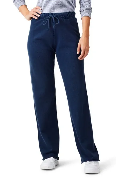 Nzt By Nic+zoe French Terry Drawstring Pants In Washed Indigo