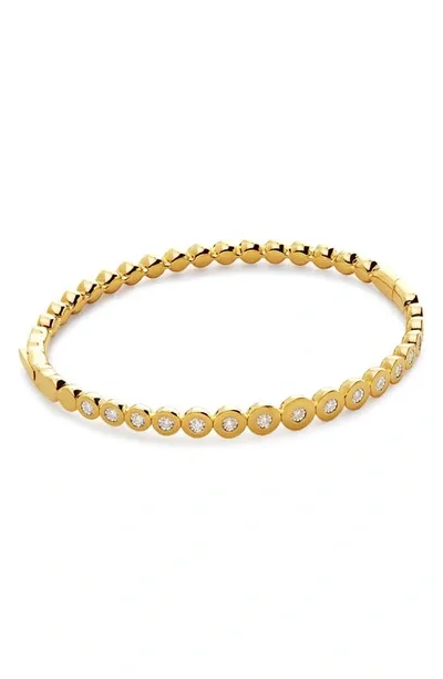 Monica Vinader Lab Created Diamond Bangle In 18k Gold Vermeil