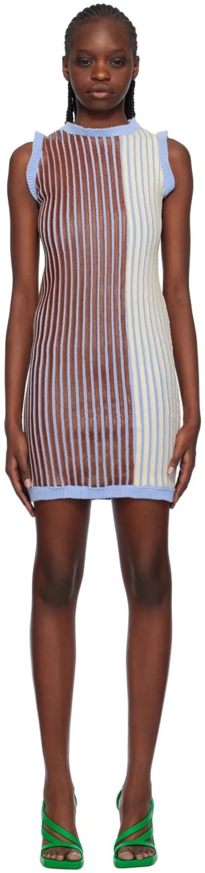 Stanley Raffington Ssense Exclusive Off-white & Brown Minidress In Cream/brown