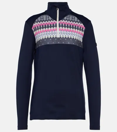 Bogner Elvira Jersey Half-zip Sweater In Blue