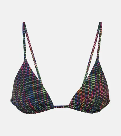 Eres Rayon Triangle Bikini Top In Cameleon Print