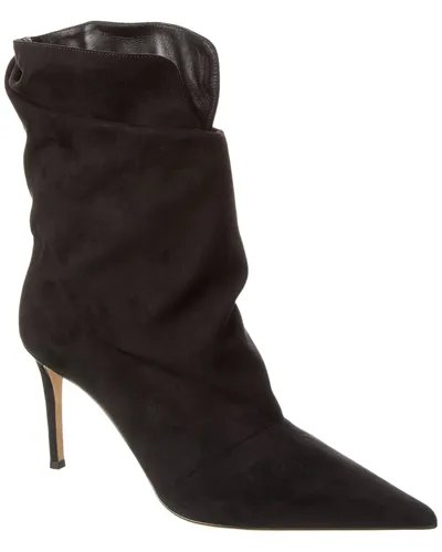 Giuseppe Zanotti Slouchy Suede Stiletto Booties In Black