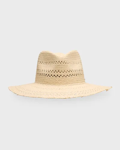 Rag & Bone Elle Frayed Straw Fedora In Natural