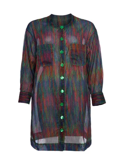 Eres Fusion Long-length Cotton Shirt In Cameleon Print