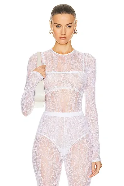 Wardrobe.nyc Lace Bodysuit In Off White