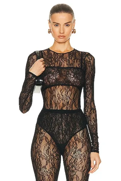 Wardrobe.nyc Lace Bodysuit In Black