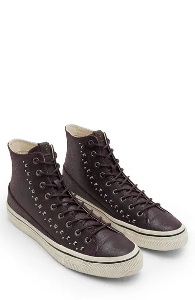 John Varvatos Men's Vulc Multi Stud Mid Top Sneakers In Port