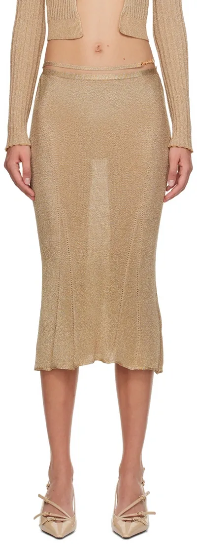 Jacquemus Gold Guirlande 'la Jupe Brilho' Midi Skirt