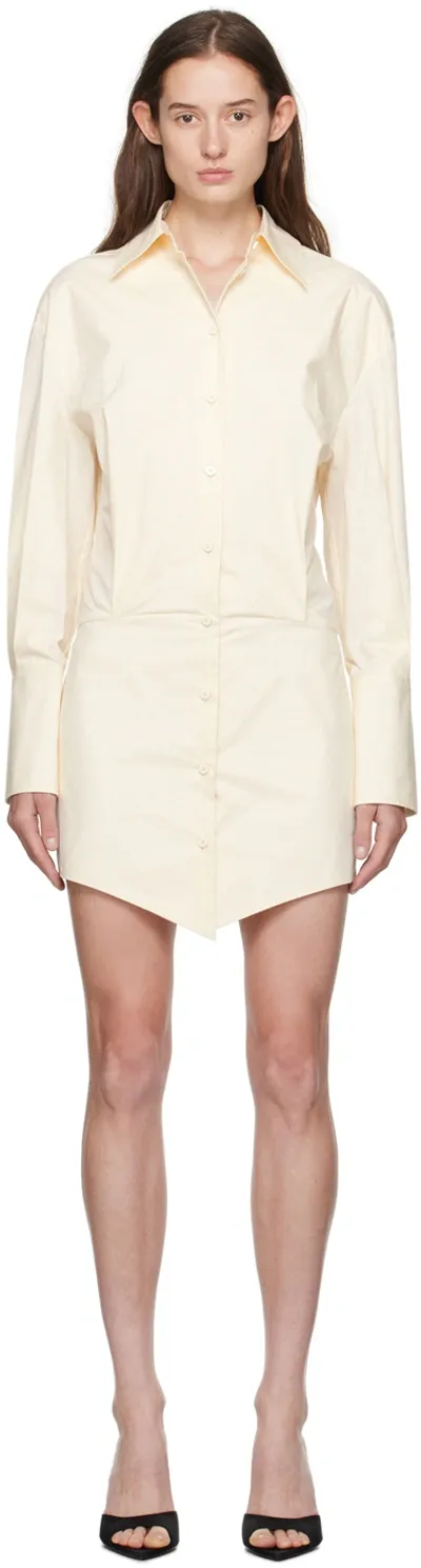 Attico Off-white Silvye Minidress In Milk