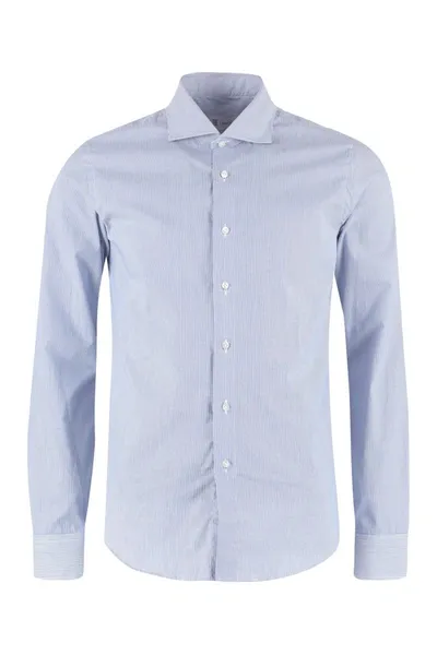 The (alphabet) The (shirt) - Striped Cotton Shirt In Blue