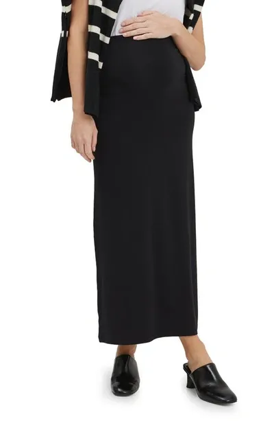 Nom Maternity Halle Maternity Maxi Skirt In Black