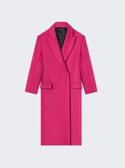 Amiri Long Wool Coat In Pink