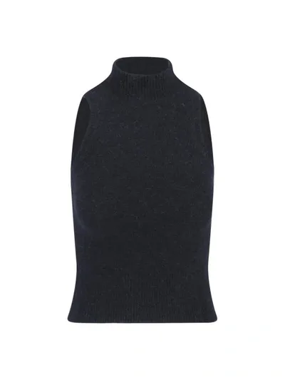 Patou Knit Sleeveless Top In Black