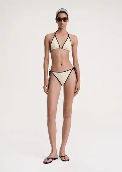 Totême Stripe Tie Bikini Bottoms Light Hay