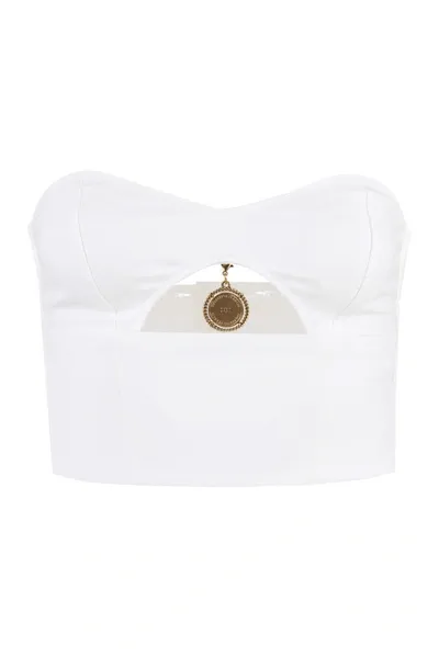 Elisabetta Franchi Tube Top In White