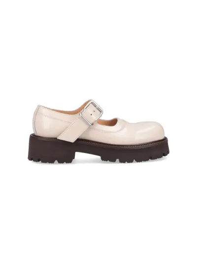 Mm6 Maison Margiela Flat Shoes In White