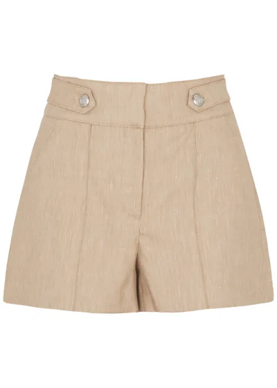 Veronica Beard Women's Runo Linen-blend Shorts In Khaki Melange