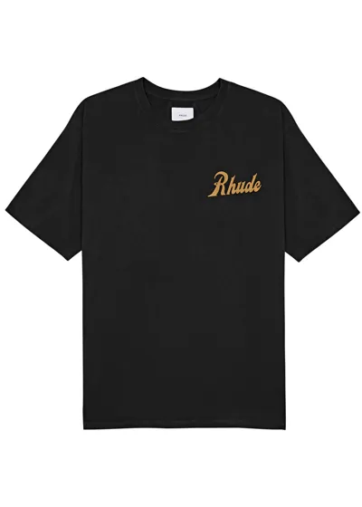 Rhude Sales And Services Cotton T-shirt In Black