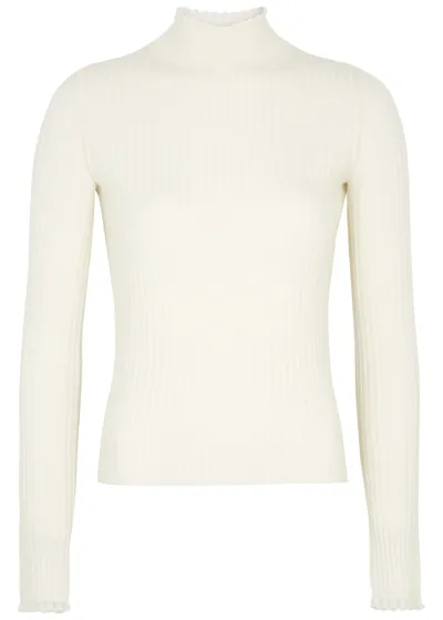 Chloé Chloe Ribbed Wool Jumper In White