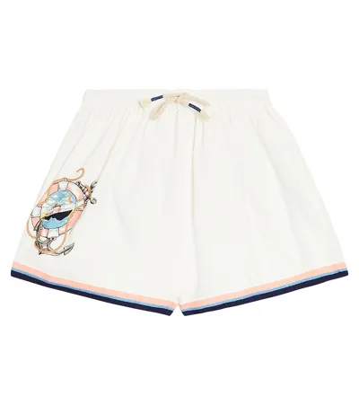 Zimmermann Kids' Alight Printed Cotton Shorts In Ivory