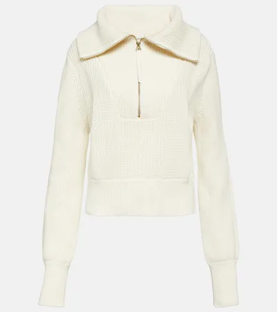 Varley Mentone Cotton Half-zip Sweater In White