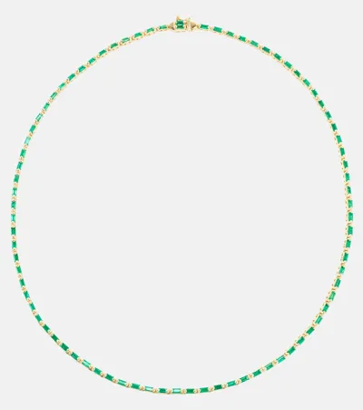 Suzanne Kalan 18-karat Gold Emerald Tennis Necklace