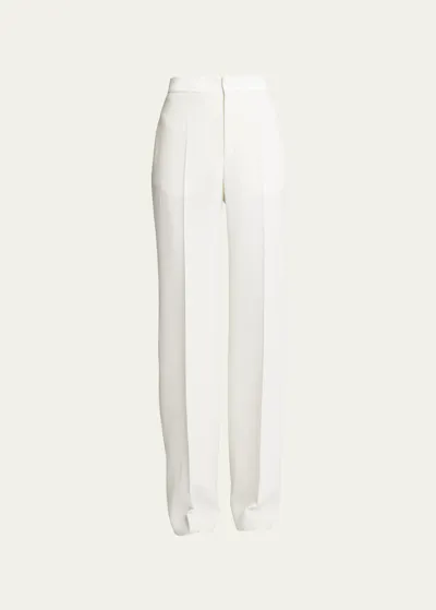 Chloé Textured Wool Crepe Wide-leg Trousers In Seedpearl Beige