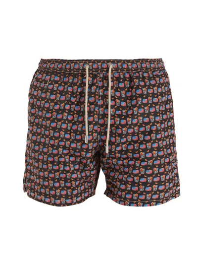 Mc2 Saint Barth Graphic Printed Drawstring Swim Shorts In Multi