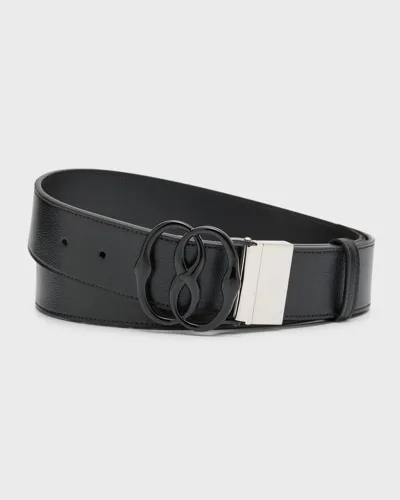 Bally Men's Reversible Leather Emblem Belt In Black