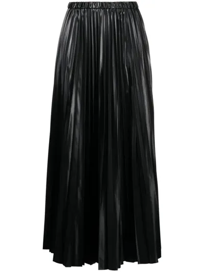 Junya Watanabe Pleated Midi Skirt In Black