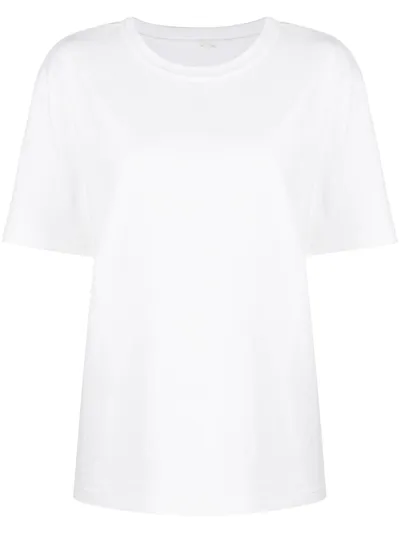 Alexander Wang Essential Jersey Short Sleeve Tee With Puff Logo And Bound Neck In White