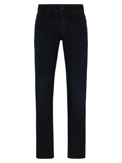 Hugo Boss Men's Slim-fit Jeans In Cozy-knit Denim In Black