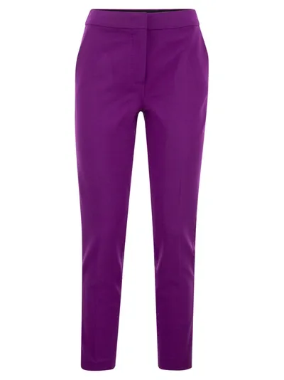 Max Mara Tanga Jersey Tuxedo Trousers In Purple