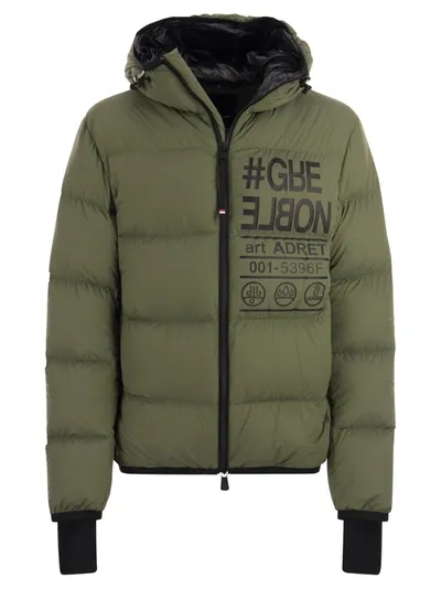 Moncler Adret Short Down Jacket Green In Olive Green