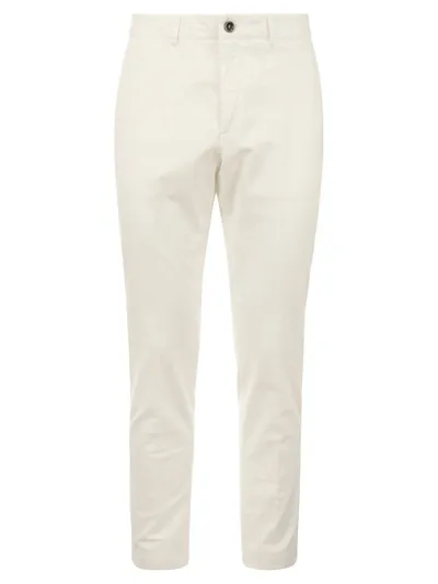 Peserico Velvet Chino Trousers In Snow