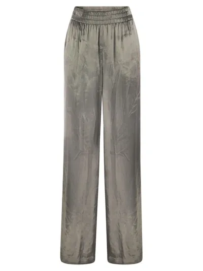 Red Valentino Liquid Velvet Trousers In Silver