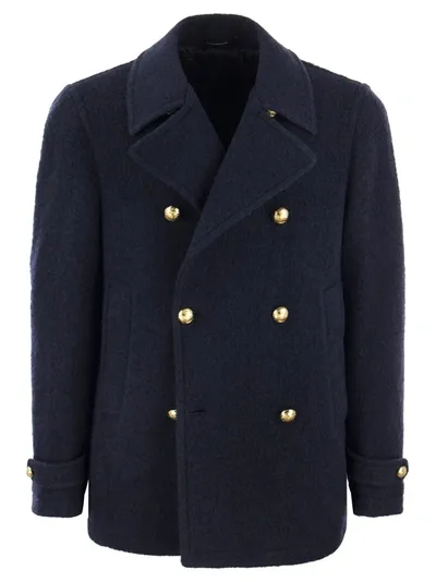 Tagliatore Double-breasted Coat In Navy Blue