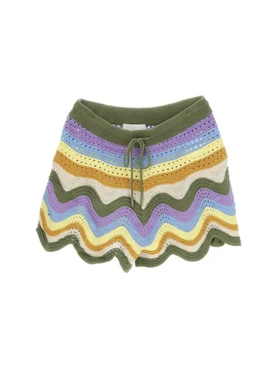 Zimmermann Openwork Drawstring Shorts In Multi