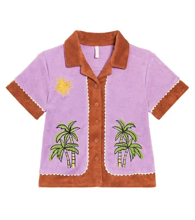 Zimmermann Kids' August Colorblocked Terry Shirt In Purple