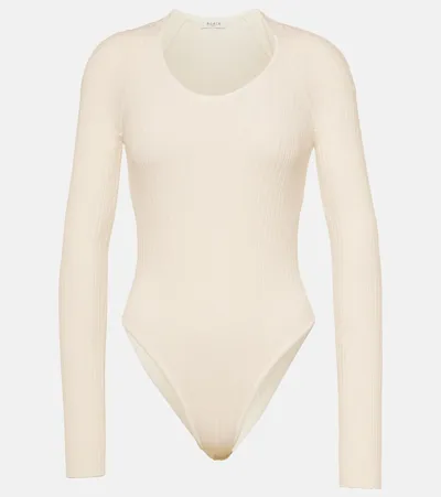 Alaïa Ribbed-knit Bodysuit In White