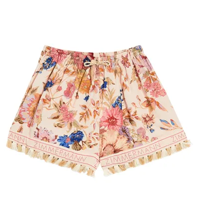 Zimmermann Teen Girls Pink Cotton Floral Shorts