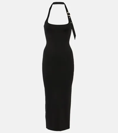 Attico Jersey Midi Dress In Black