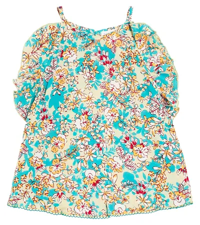 Poupette St Barth Kids' Alida Printed Halterneck Top In Multicoloured