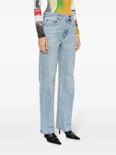 Alexander Wang Ez Mid-rise Straight Leg Jean In Denim In 471a Vintage Faded Indigo