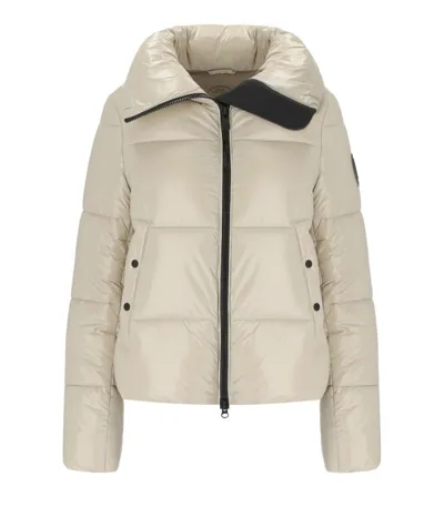 Save The Duck Logo-patch Padded Puffer Jacket In Neutrals