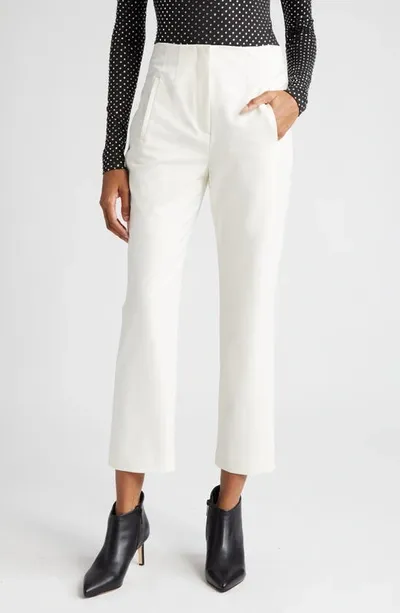 Veronica Beard Stila Straight Cropped Pants In White