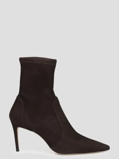 Stuart Weitzman Stuart 85 Stretch Bootie In Brown