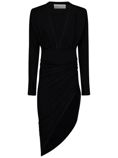 Alexandre Vauthier Asymmetric Midi Dress In Nero