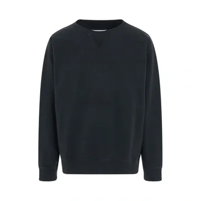 Maison Margiela Embroidered Cotton Sweatshirt In Black