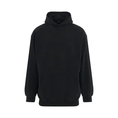 Balenciaga Hoodie In Washed Black/black